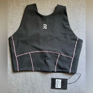 Bandit Running Stamina Pop Stitch Volta Crop- Black/Mauve in Large